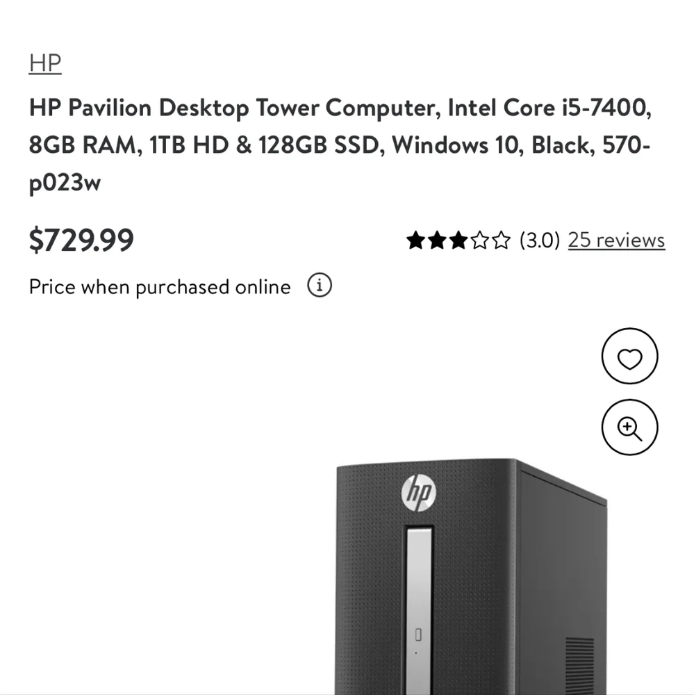 HP pavillion small form desktop